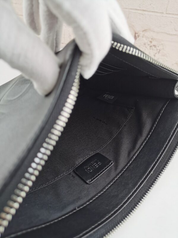 1:1 Replica Fendi Flat Pouch In Black For Men 27cm/10.5in FF 7VA491AFBFF0GXN