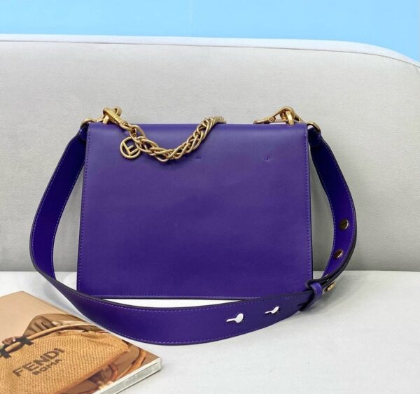1:1 Replica Fendi Kan U Small Blue Bag For Woman 25cm/9.5in