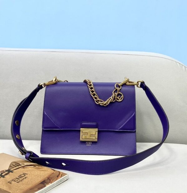 1:1 Replica Fendi Kan U Small Blue Bag For Woman 25cm/9.5in