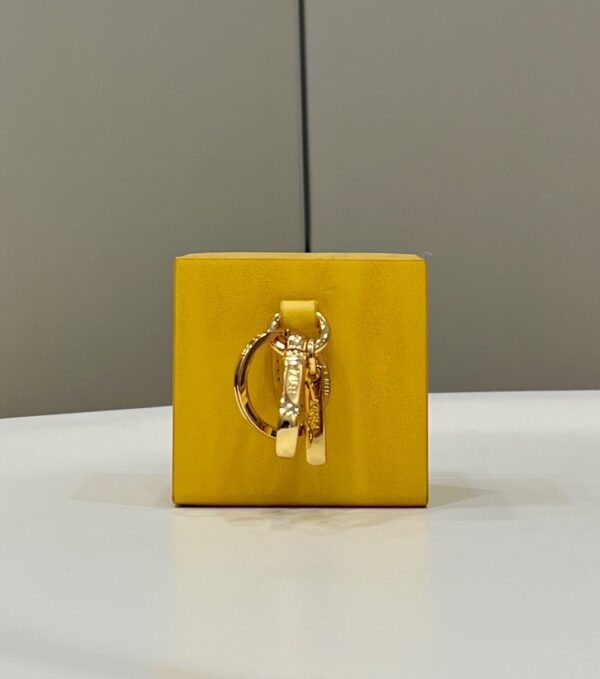 1:1 Replica Fendi Logo Box Keychain Yellow Charm Bag For Woman 8cm/3in