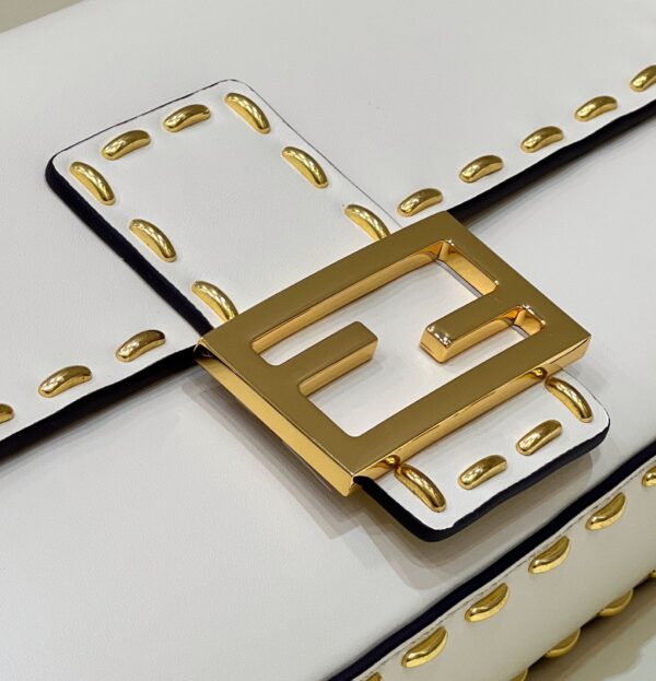 1:1 Replica Fendi Mon Baguette Medium White Bag For Woman 28cm/11in 8BR600AHMQF1FIR