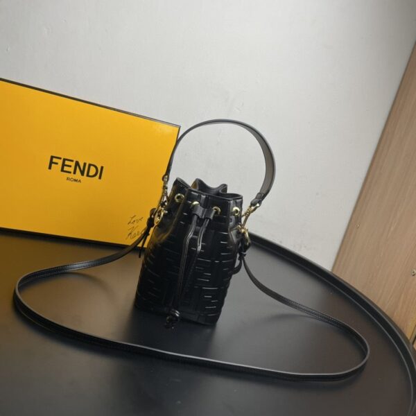 1:1 Replica Fendi Mon Tresor Black Mini Bag For Woman 18cm/7in 8BS010A3ZGF0KUR