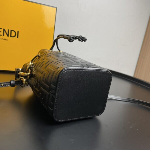 1:1 Replica Fendi Mon Tresor Black Mini Bag For Woman 18cm/7in 8BS010A3ZGF0KUR