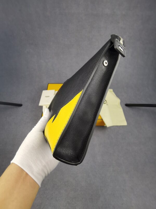 1:1 Replica Fendi Monster Eyes Camera Flat Zip Pounch Black, Yellow For Men 27cm/10.5in FF