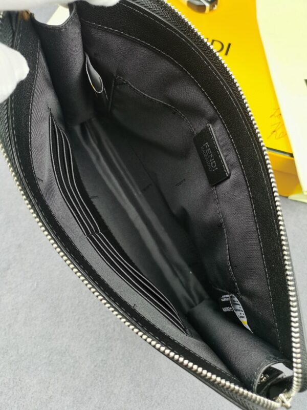 1:1 Replica Fendi Monster Eyes Camera Flat Zip Pounch Black, Yellow For Men 27cm/10.5in FF