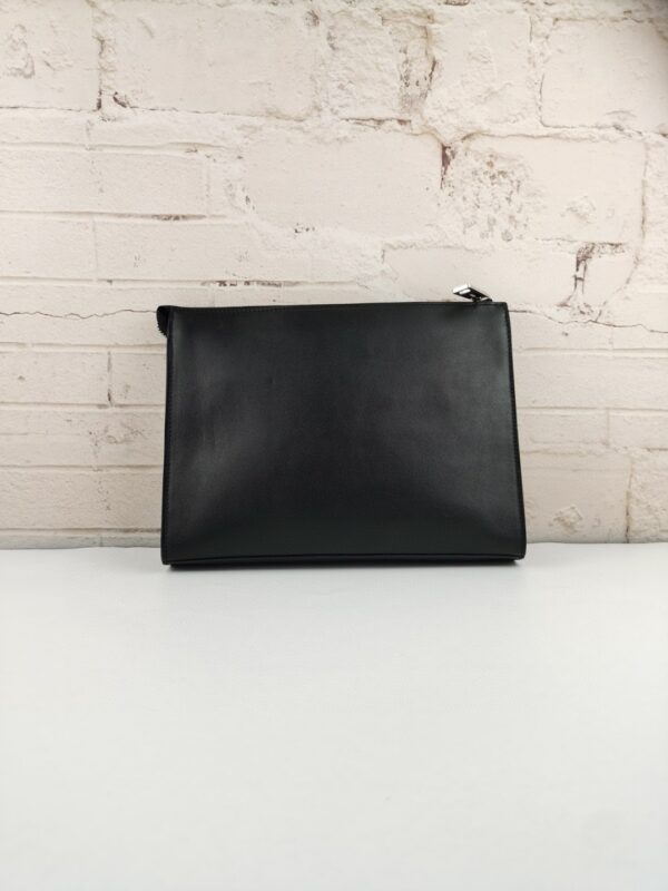 1:1 Replica Fendi Monster Eyes Flat Zip Pound Clutch in Black Yellow Eyes with Silver Hardware For Men 27cm/10.5in FF