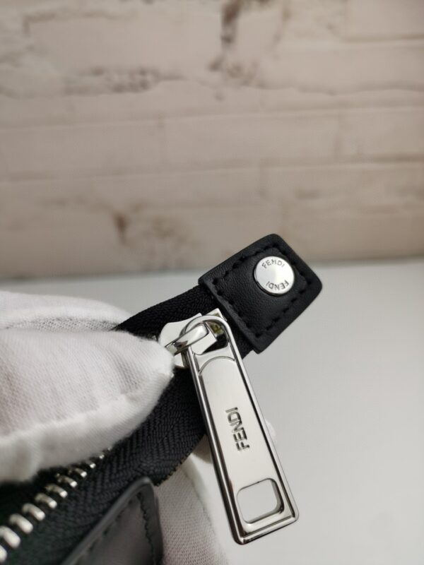 1:1 Replica Fendi Monster Eyes Flat Zip Pound Clutch in Black Yellow Eyes with Silver Hardware For Men 27cm/10.5in FF