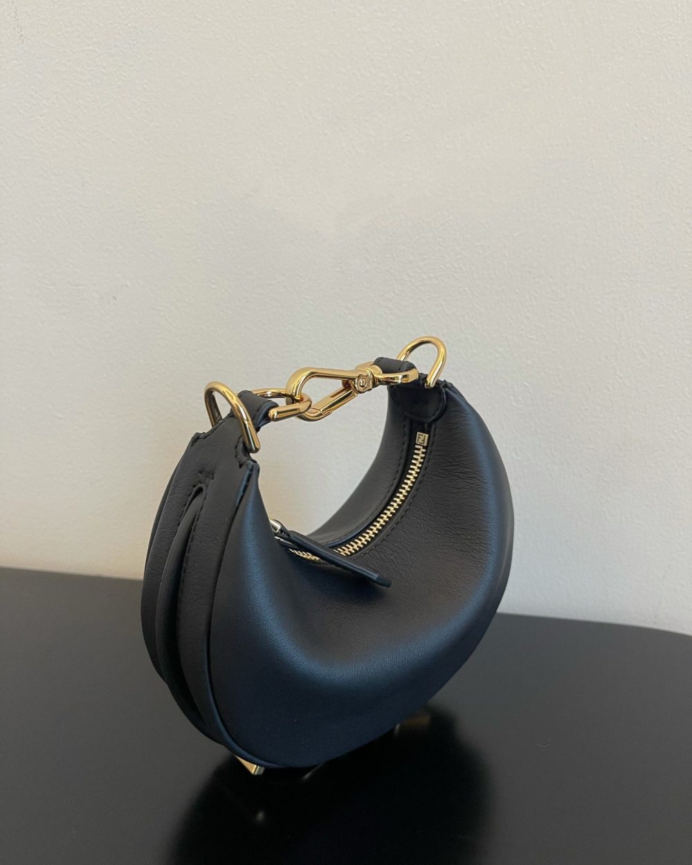 1:1 Replica Fendi Nano Fendigraphy Black For Women, Women's HandBags 6.7in/17cm FF 8BR798A5DYF1HEJ