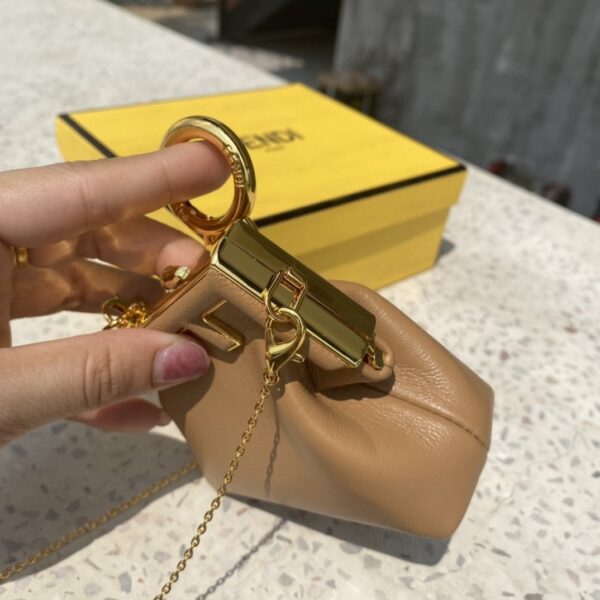 1:1 Replica Fendi Nano First Charm Light Brown Bag For Woman 10cm/4in