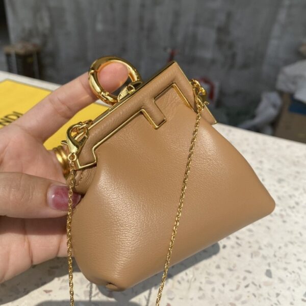 1:1 Replica Fendi Nano First Charm Light Brown Bag For Woman 10cm/4in