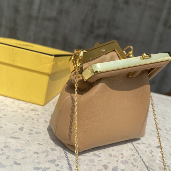 1:1 Replica Fendi Nano First Charm Light Brown Bag For Woman 10cm/4in
