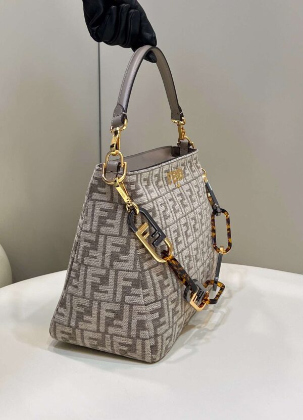 1:1 Replica Fendi O'Lock Zip Beige/Blue/Grey For Women 36cm / 14.2in 8BR805ALFVF1IQU
