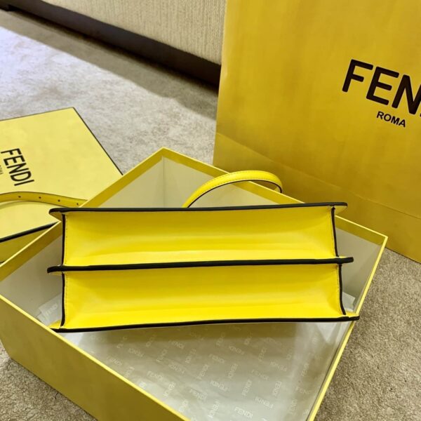 1:1 Replica Fendi Peekaboo ISeeU East-West Yellow For Women, Women's Handbags 11.4in/29cm FF 8BN323