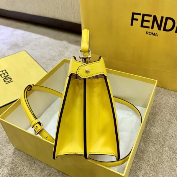 1:1 Replica Fendi Peekaboo ISeeU East-West Yellow For Women, Women's Handbags 11.4in/29cm FF 8BN323