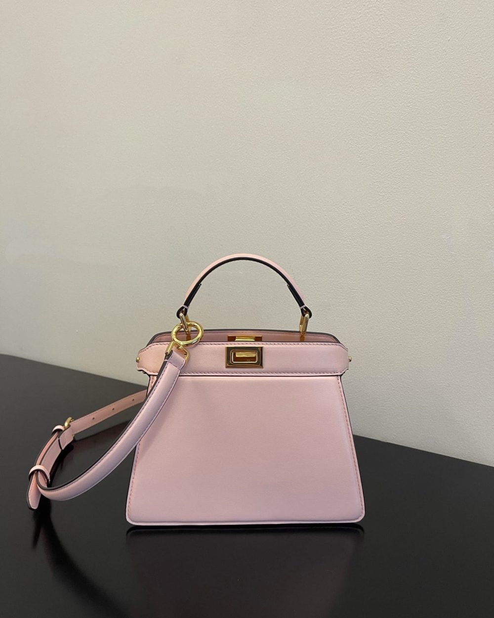 1:1 Replica Fendi Peekaboo ISeeU Petite Beige Bag Small For Woman 20cm/8in