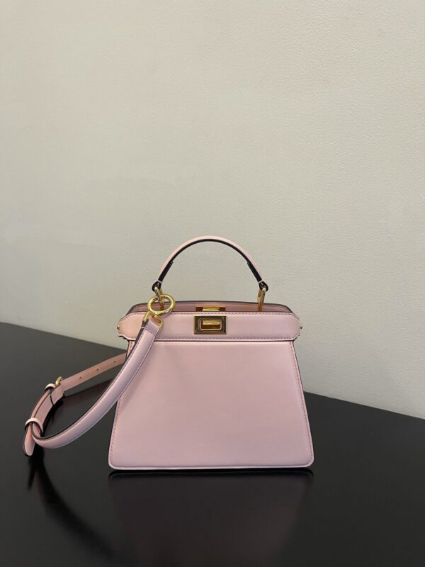 1:1 Replica Fendi Peekaboo ISeeU Petite Beige Bag Small For Woman 20cm/8in