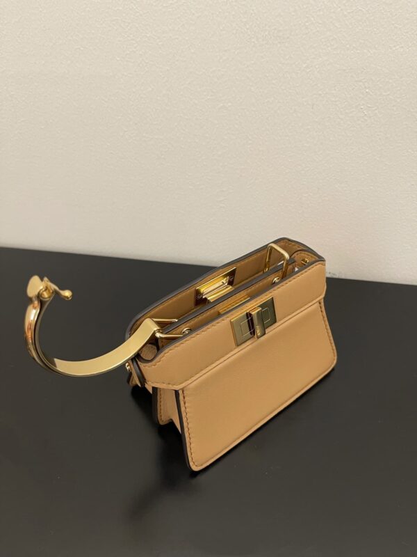 1:1 Replica Fendi Peekaboo ISeeU Petite Brown Micro Bag For Woman 11cm/4.5in