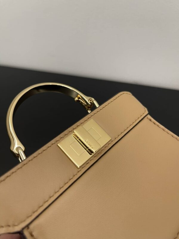 1:1 Replica Fendi Peekaboo ISeeU Petite Brown Micro Bag For Woman 11cm/4.5in