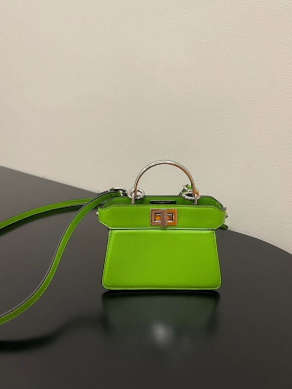 1:1 Replica Fendi Peekaboo ISeeU Petite Green Micro Bag For Woman 11cm/4.5in