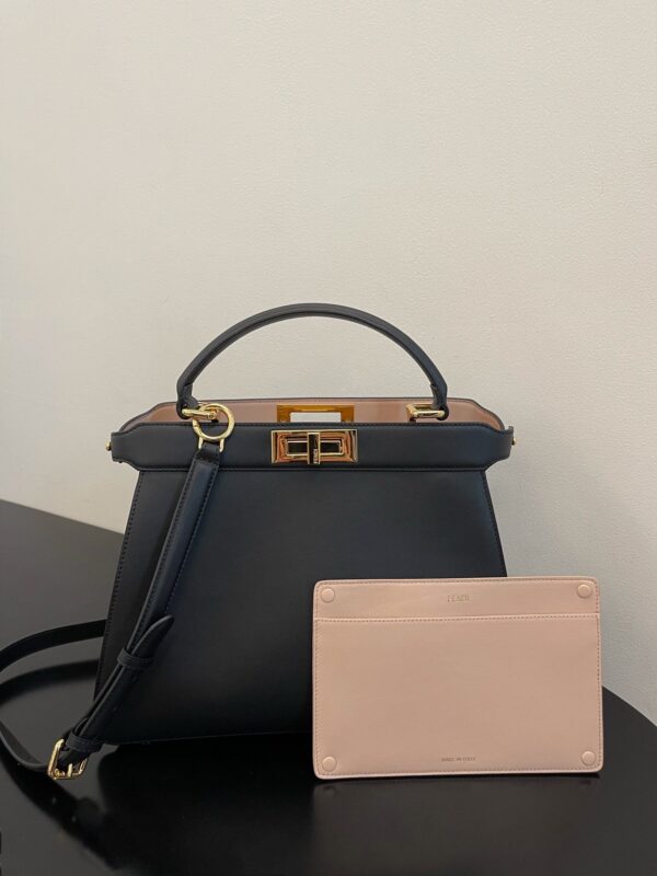 1:1 Replica Fendi Peekaboo ISeeU Petite Grey Small Bag For Woman 20cm/8in