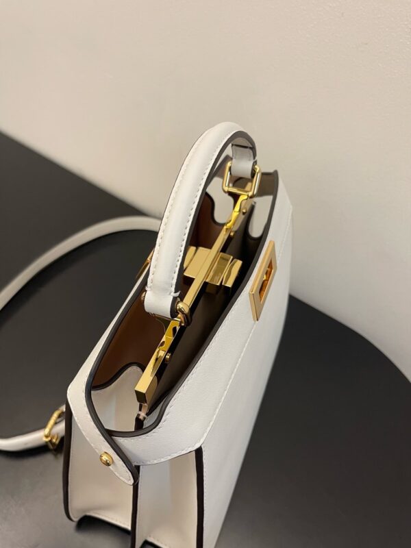 1:1 Replica Fendi Peekaboo ISeeU Petite White Small Bag For Woman 20cm/8in