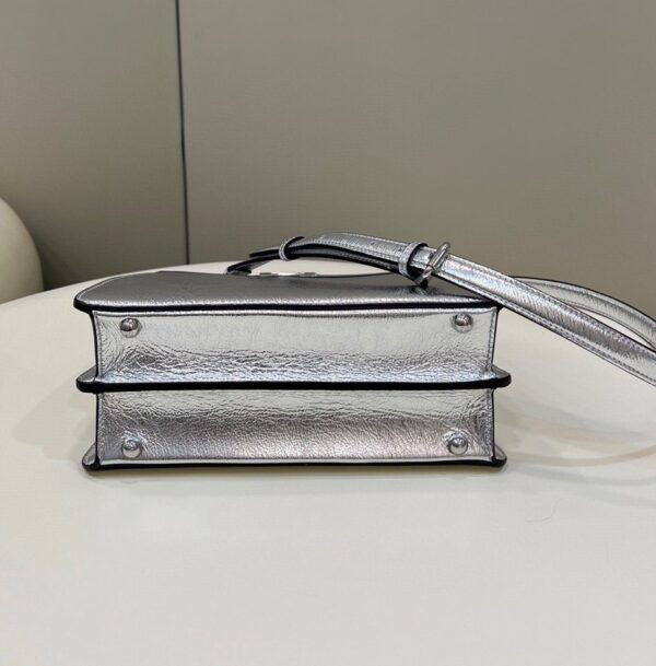 1:1 Replica Fendi Peekaboo Medium Silver Bag For Woman 33cm/13in
