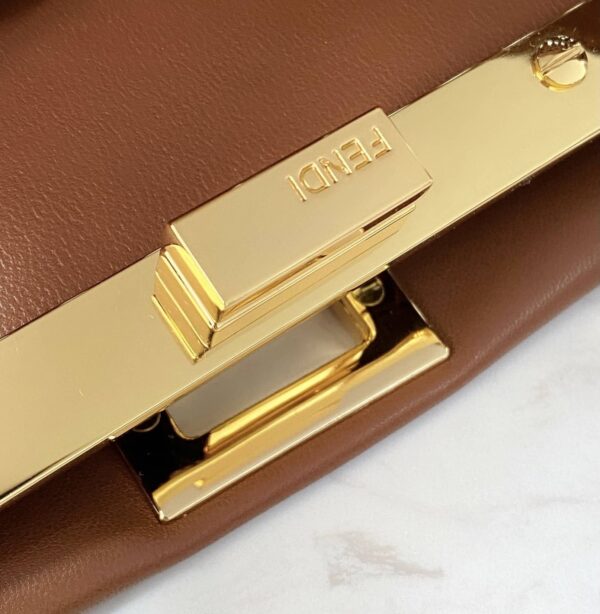 1:1 Replica Fendi Peekaboo Mini Brown Braided Bag For Woman 18cm/7in