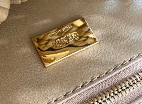 1:1 Replica Fendi Peekaboo Mini Light Brown Braided Bag For Woman 18cm/7in