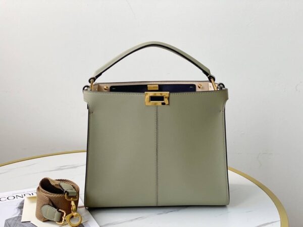 1:1 Replica Fendi Peekaboo X-Lite Tote Medium Beige Bag For Woman 30cm/12in