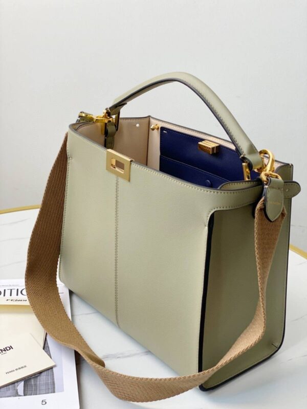 1:1 Replica Fendi Peekaboo X-Lite Tote Medium Beige Bag For Woman 30cm/12in
