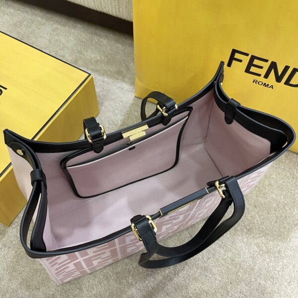1:1 Replica Fendi Peekaboo X-tote Bag Pink Canvas For Women, Women's Handbags, Shoulder Bags 16.1in/41cm FF 8BH374