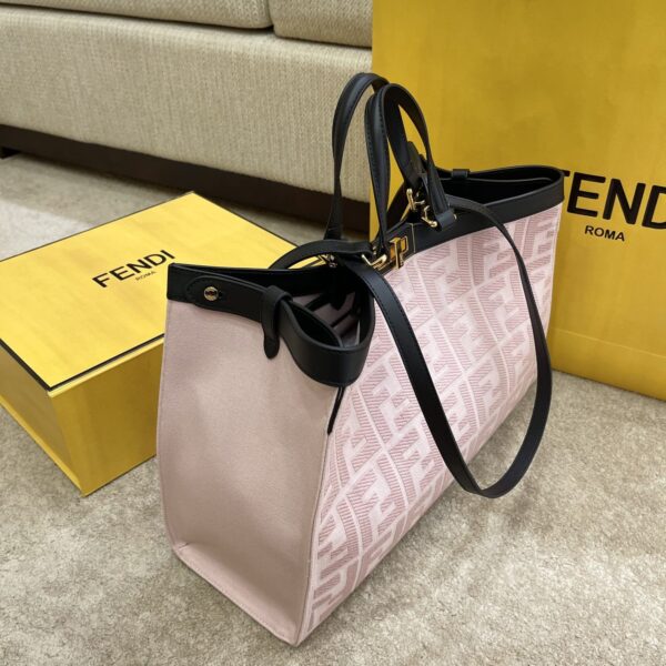 1:1 Replica Fendi Peekaboo X-tote Bag Pink Canvas For Women, Women's Handbags, Shoulder Bags 16.1in/41cm FF 8BH374