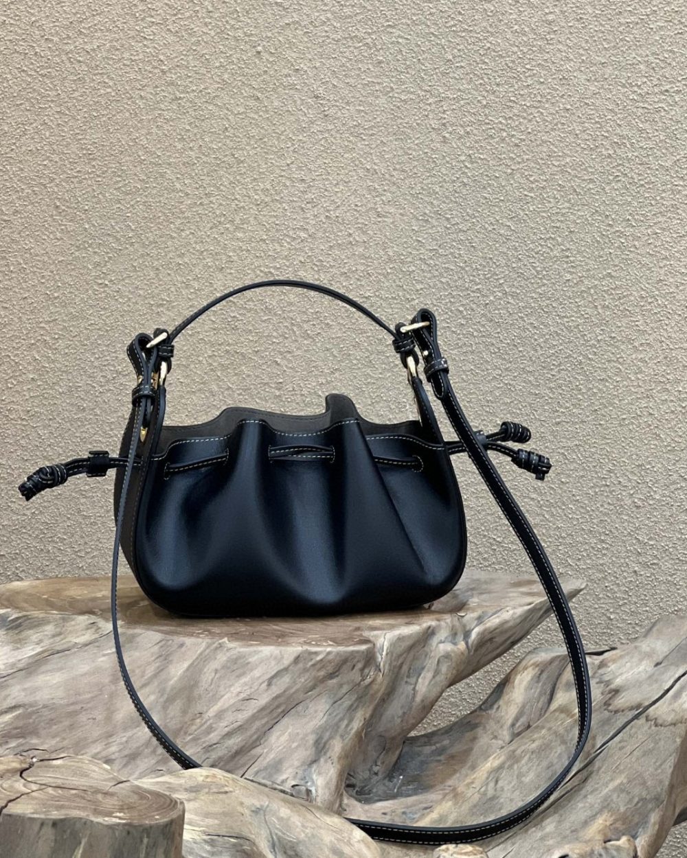 1:1 Replica Fendi Pomodorino Black Mini Bag For Woman 17cm/6.5in