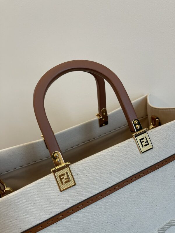 1:1 Replica Fendi Sunshine Large Tote Bag Light Grey For Women, Women's Handbags, Shoulder Bags 15.7in/40cm FF 8BH372