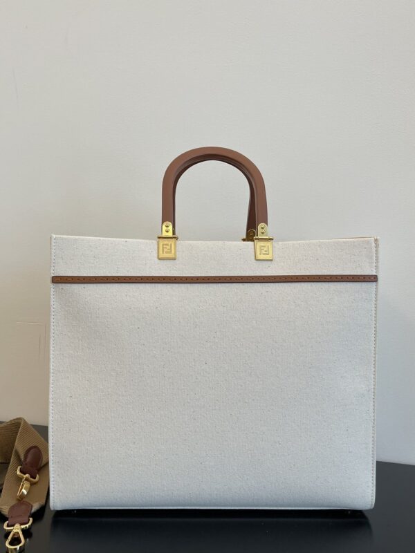 1:1 Replica Fendi Sunshine Large Tote Bag Light Grey For Women, Women's Handbags, Shoulder Bags 15.7in/40cm FF 8BH372
