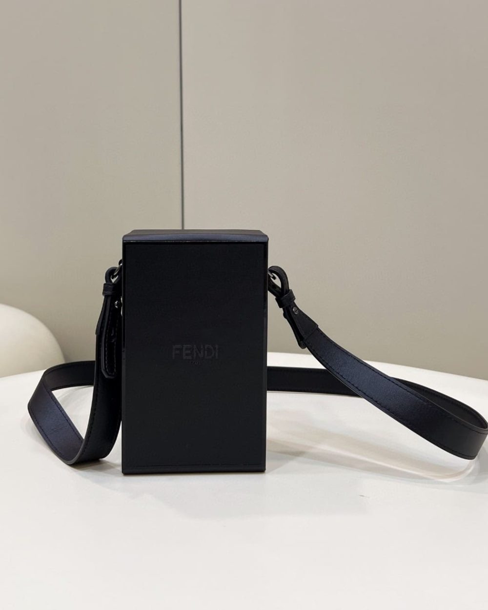 1:1 Replica Fendi Vertical Box Black RM 6,400 Bag For Woman 17cm/6.5in 7VA519AFB3F1Z35