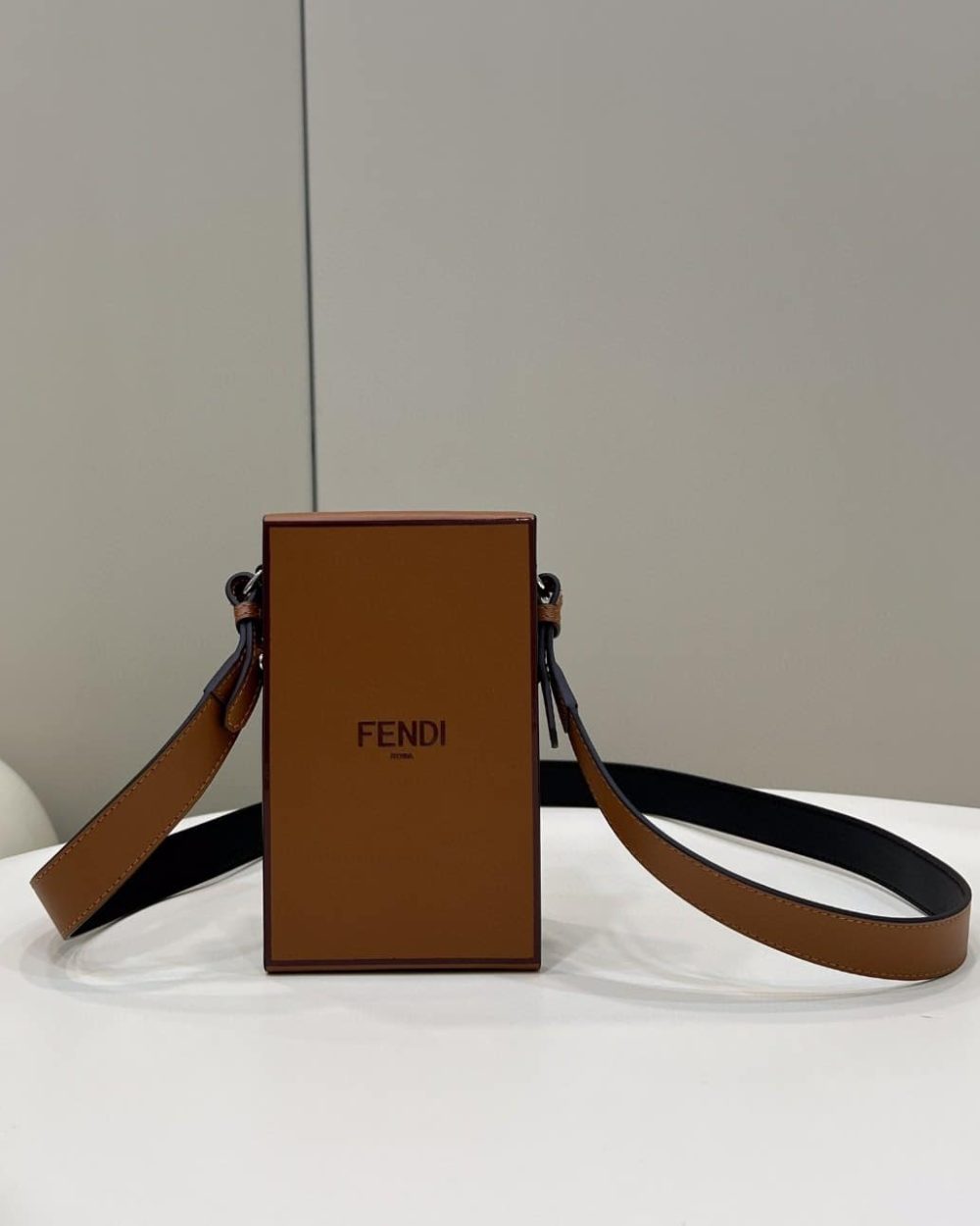1:1 Replica Fendi Vertical Box Brown RM 6,400 Bag For Woman 17cm/6.5in 7VA519AFB3F1DZ9