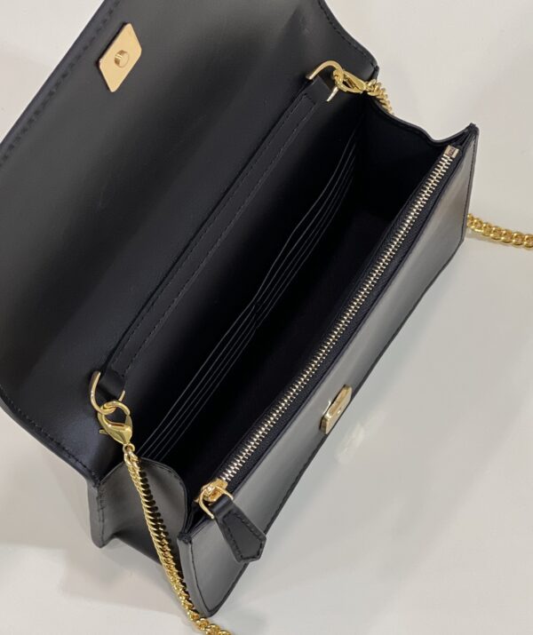 1:1 Replica Fendi Wallet On Chain Mini Black Bag For Woman 13.5cm/5.5in