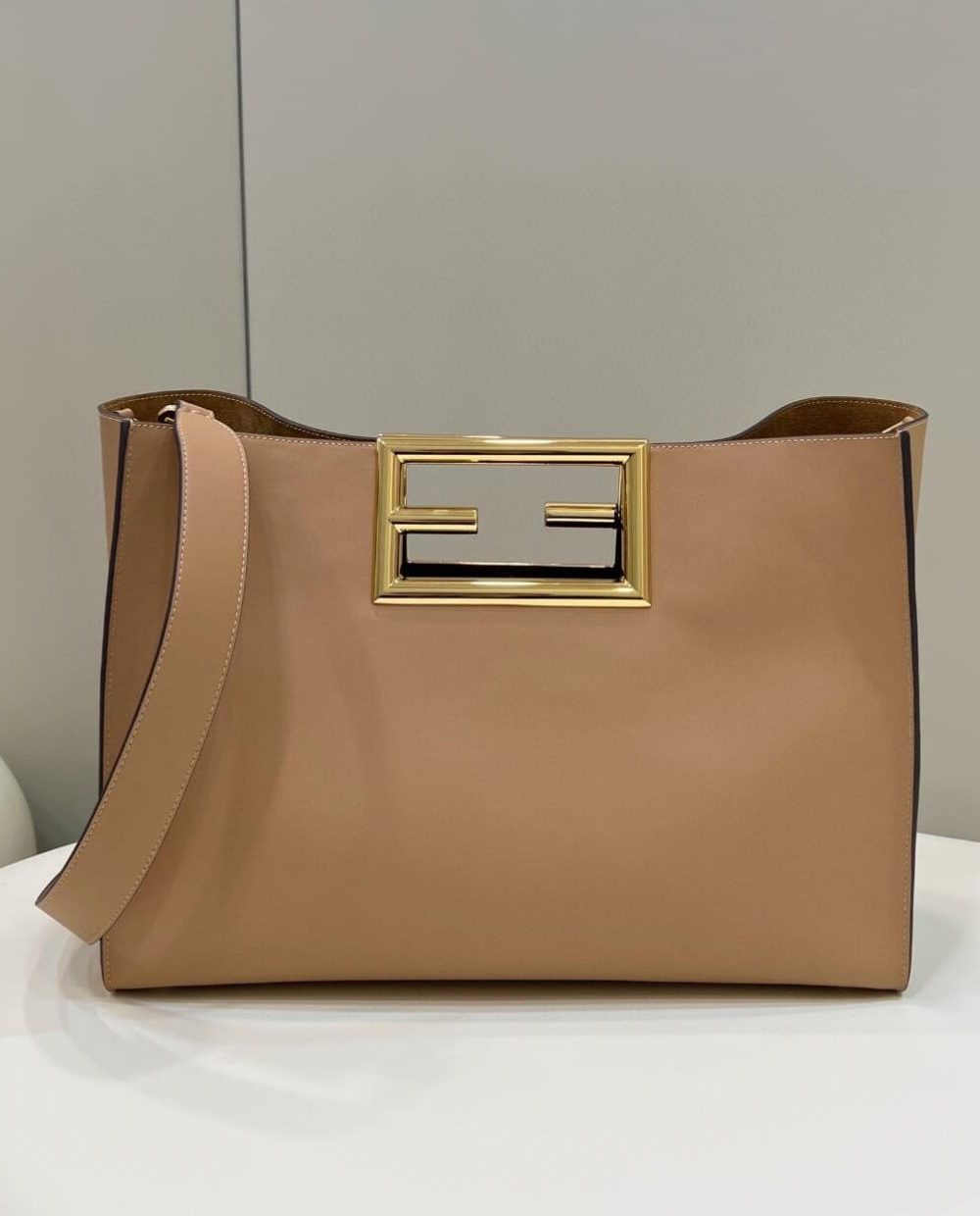 1:1 Replica Fendi Way Large Beige Bag For Woman 40cm/15.7in