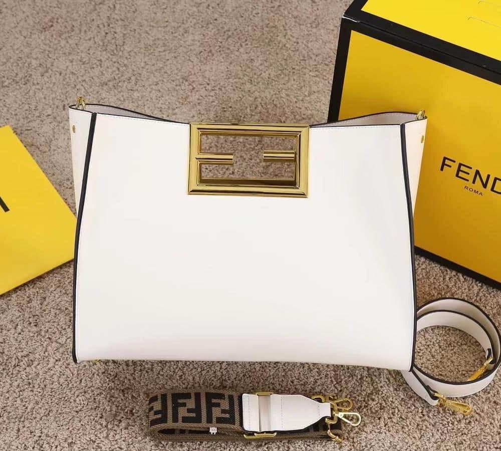1:1 Replica Fendi Way Large White Bag For Woman 40cm/15.7in