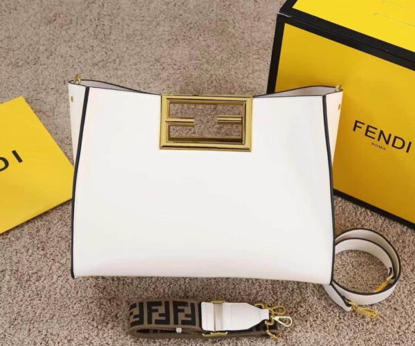 1:1 Replica Fendi Way Large White Bag For Woman 40cm/15.7in