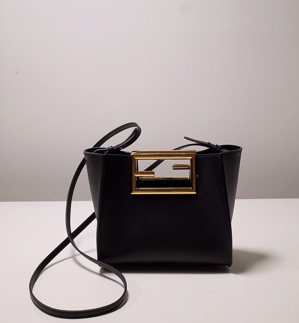 1:1 Replica Fendi Way Small Black Bag For Woman 20cm/8in 8BS054AAIWF0KUR