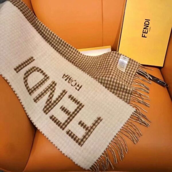 Fendi Wool And Cashmere Cream Scarf 180cm/71in FXT334AHR1F0QF7