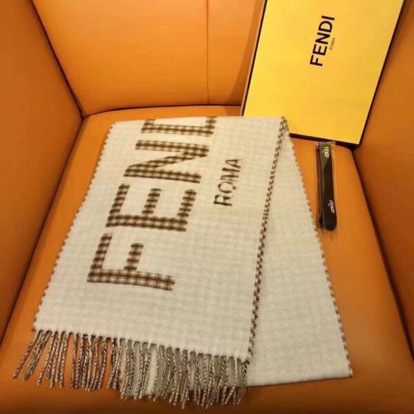 Fendi Wool And Cashmere Cream Scarf 180cm/71in FXT334AHR1F0QF7