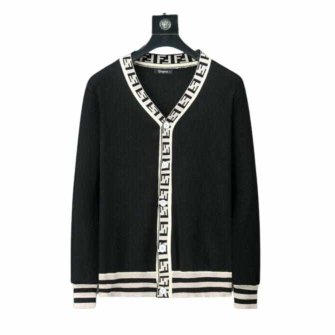 fendi wool cardigan black for men hepzt