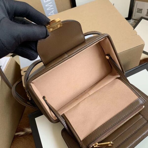 1:1 Replica GG Mini Bag With Clasp Closure Beige/Ebony GG Supreme Canvas For Women 7.1in/18cm GG 614368 92TCG 8563