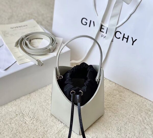 Givenchy Mini Cut Out Bucket Bag Ivory For Women, Women's Handbags, Shoulder Bags 6.3in/16cm GVC BB50NRB1GV-105