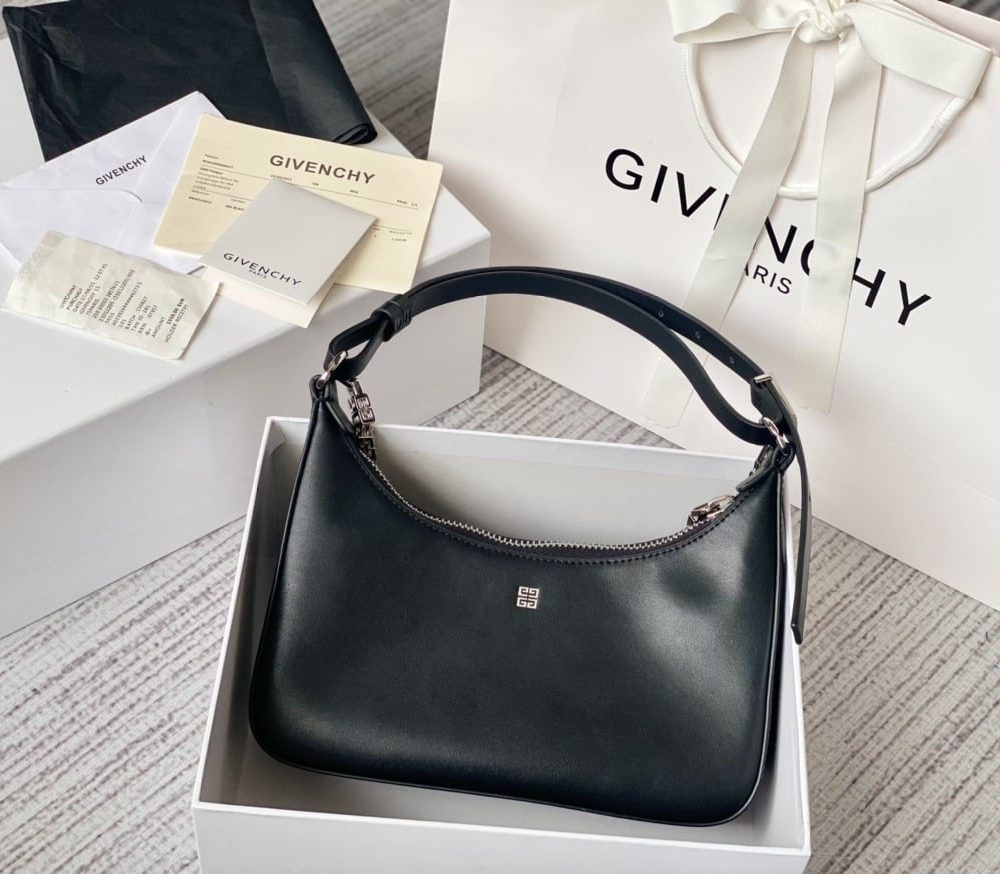 Givenchy Small Moon Cut Out Bag Black For Women, Women's Handbags, Shoulder Bags 9.8in/25cm GVC BB50LGB1A4-001