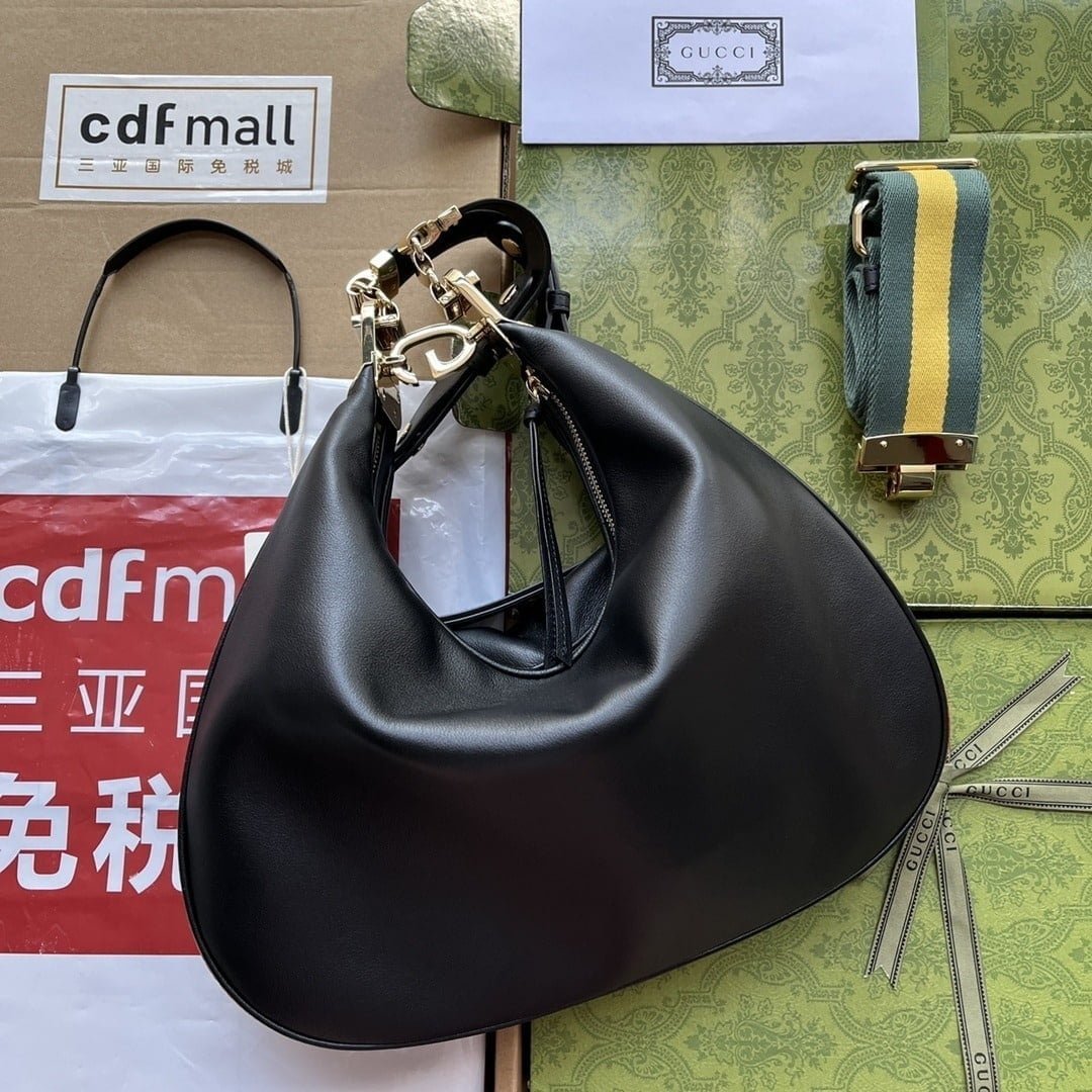 1:1 Replica Gucci Atache Large Shoulder Bag Black For Women, Women's Bags 13.8in/35cm GG‎ ‎702823 UXWBG 1037