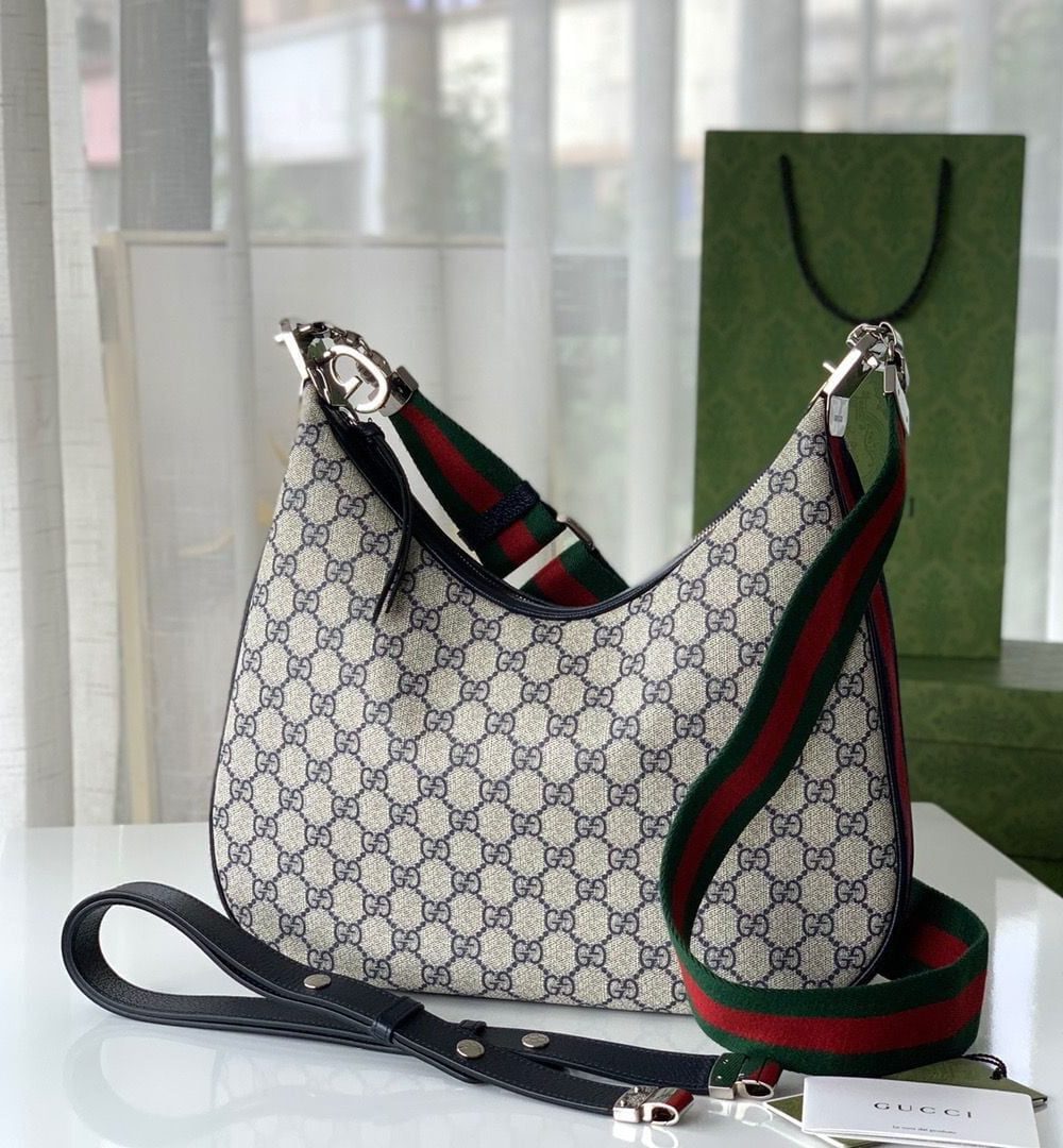 1:1 Replica Gucci Attache Small Shoulder Bag 9in/23cm Beige For Women GG 699409 96GRN 4082